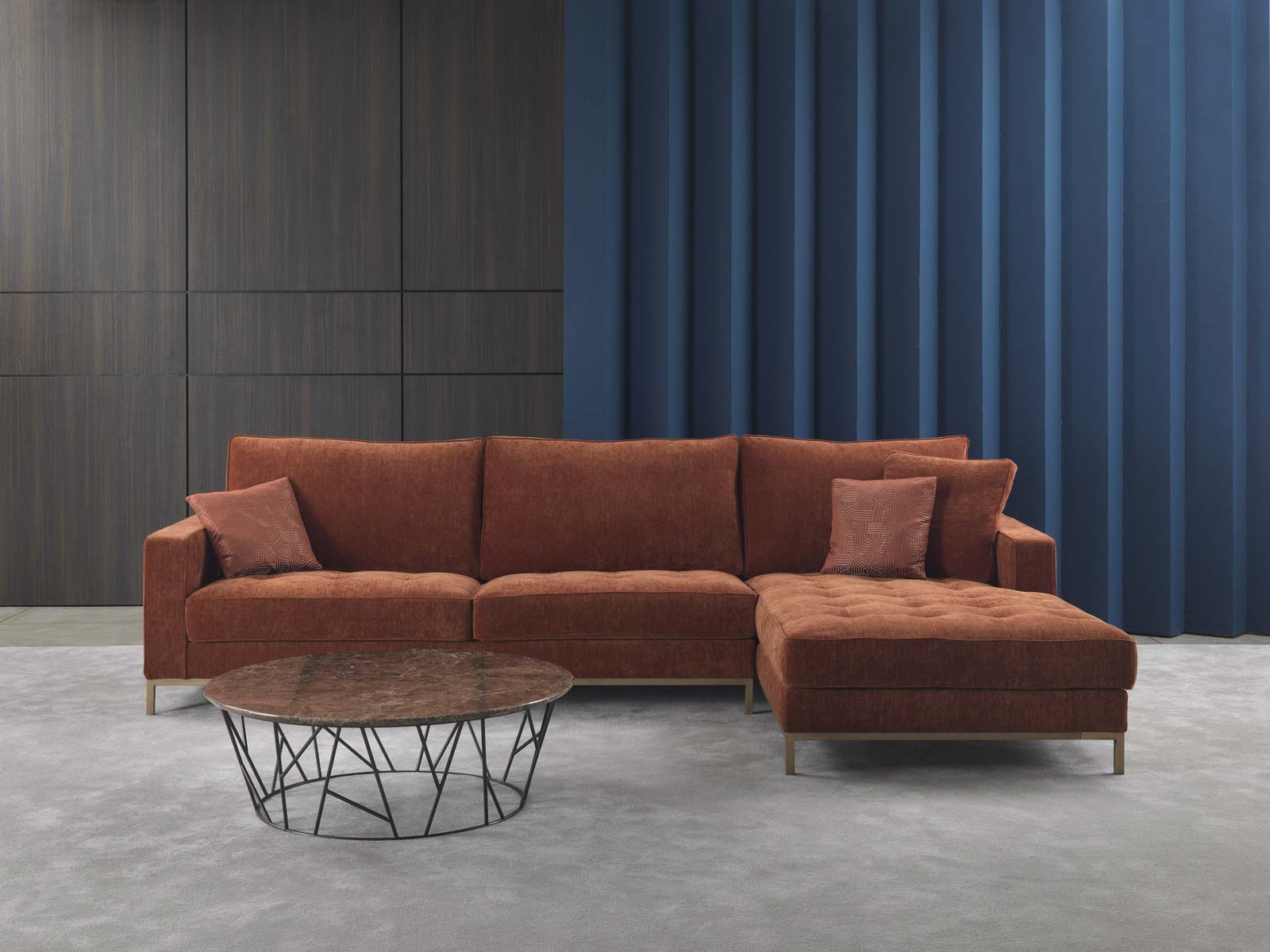 Modern sofa quilted seats fabric dedar Lancaster
