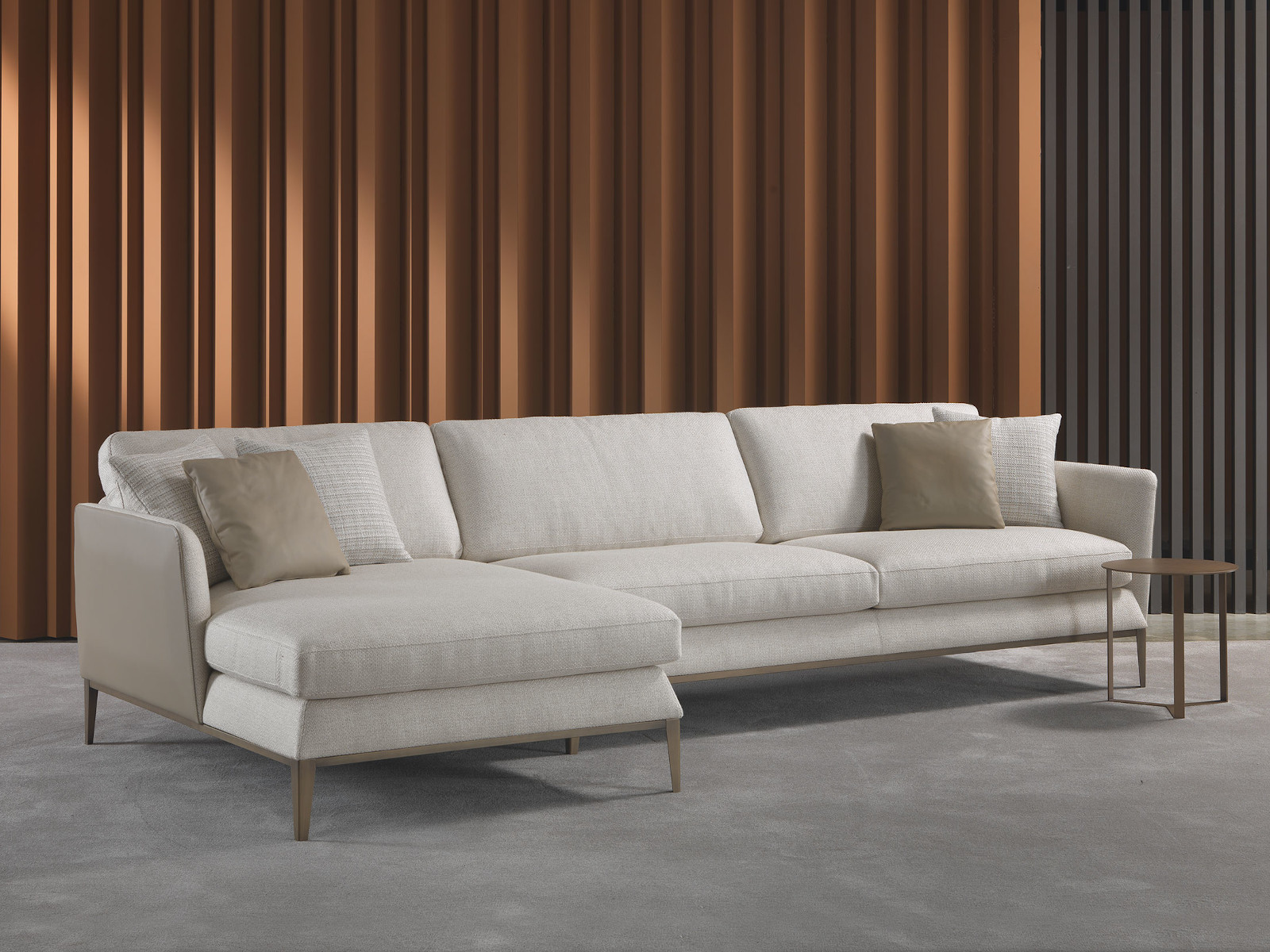 Contemporary sofa dormeause leather fabric Ritz