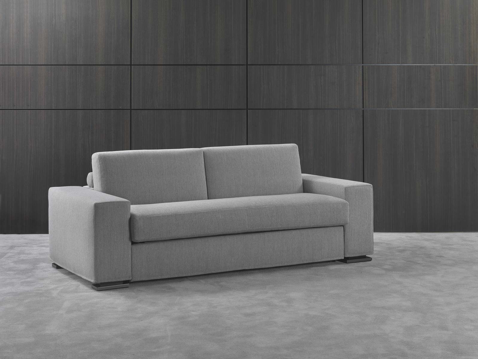 Sofabed in dark grey fabric linear modern Plus