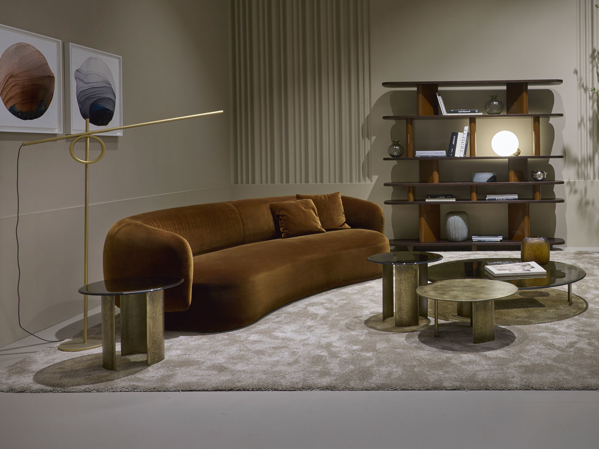 Curved sofa in fabric dedar baudelaire milano Noah